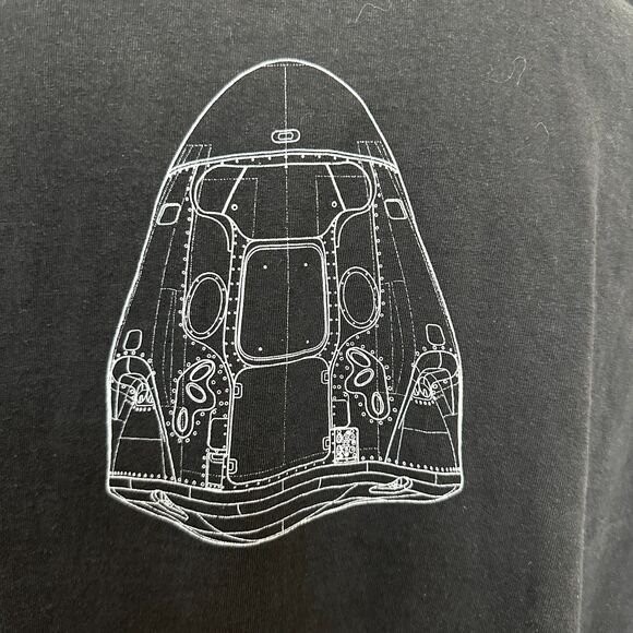 SpaceX Black T-Shirt Dragon Capsule - Men 3X - Picture 4 of 5